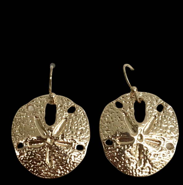 Tory Burch Shiny Gold Sand Dollar Dangle Earrings