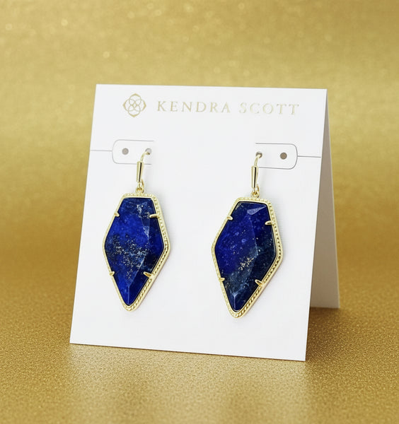 Kendra Scott Framed Tessa Gold Blue Lapis Drop Earrings