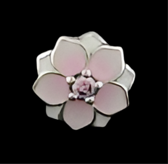 Pandora Pink Magnolia Blooms Stud CZ Earrings