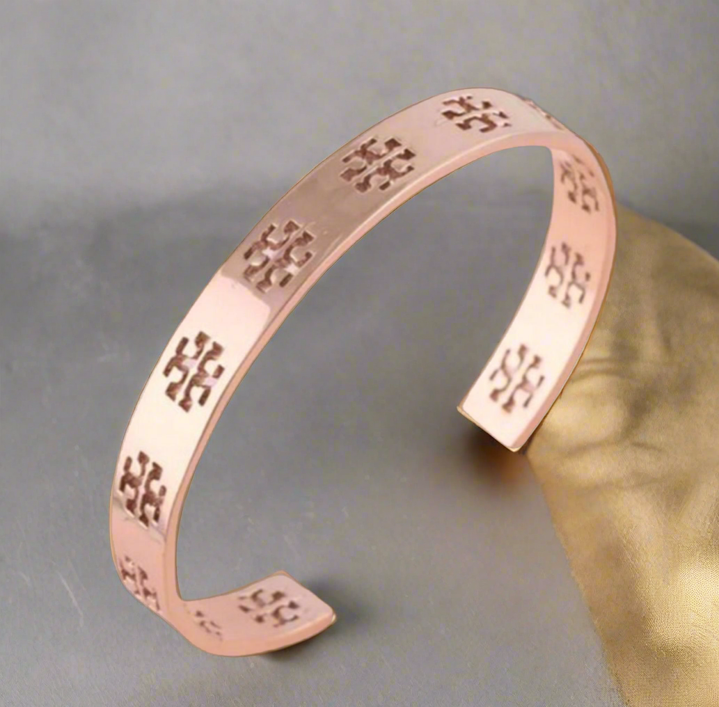 Tory Burch Rose Gold Pierced Cuff Bracelet