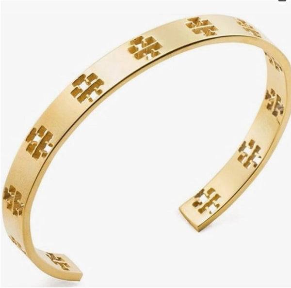 Tory Burch Gold T Pierced Cuff Bracelet