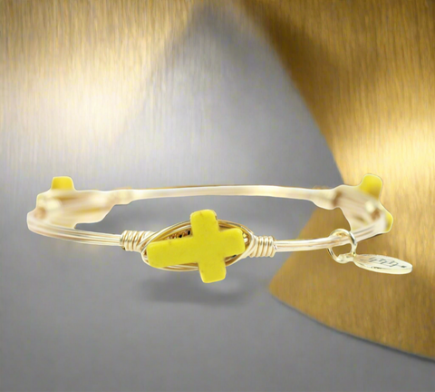 Bourbon And Boweties Bangle Bracelet The Lorena Yellow Cross Standard & Large Size