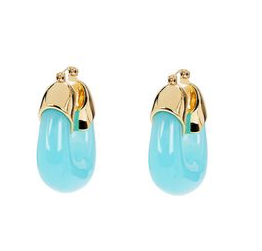 Lizzie Fortunato Women's Blue Gold Organic Hoop Earrings