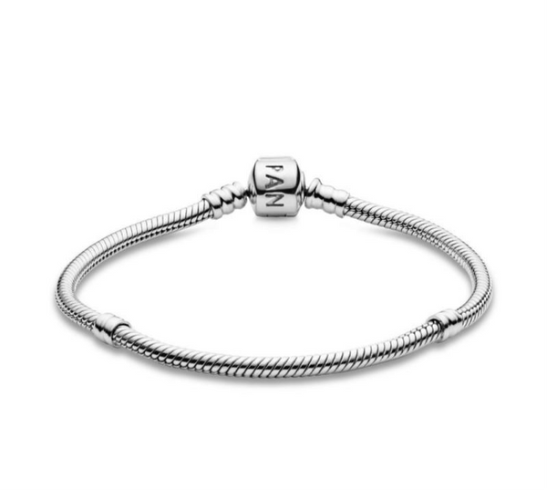 Pandora Moments Barrel Clasp Snake Chain Bracelet Size 7.5”