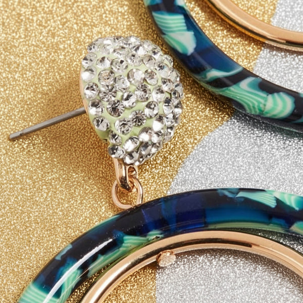 Lele Sadoughi Pave Double Hoop Earrings in Pistachio
