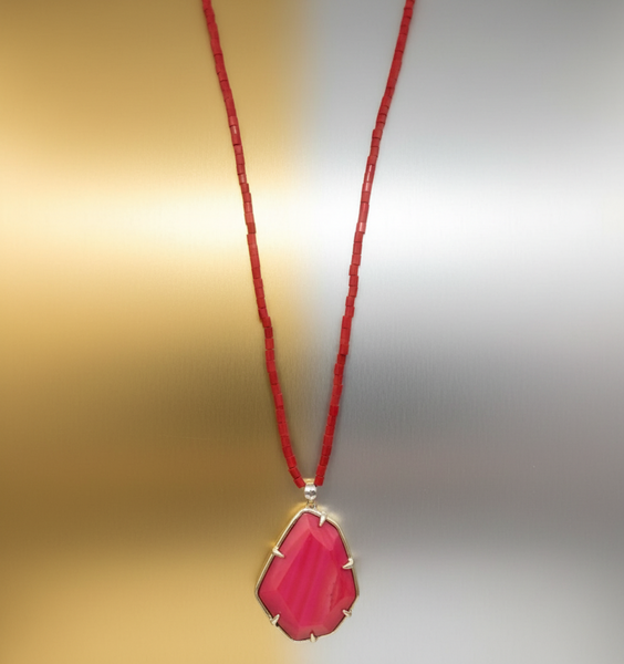 Kendra Scott Beatrix Necklace and Dunn Red Earrings Set