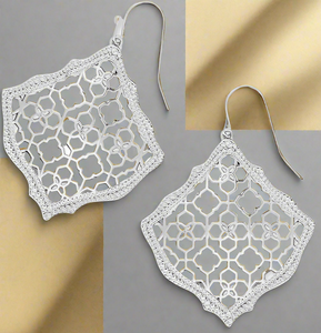 Kendra Scott Kirsten Drop Earrings Silver Filigree