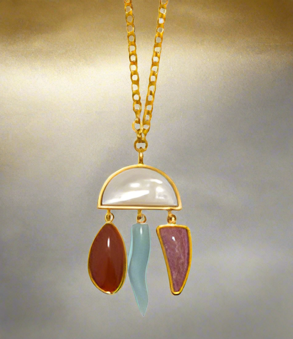 Lizzie Fortunato Mother of Pearl & Multi-Stone City of Rocks Pendant Necklace