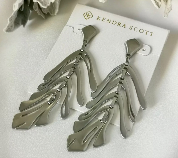 Kendra Scott Luca Statement Earrings in Bright Silver