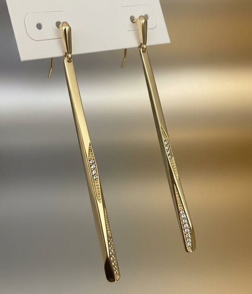 Kendra Scott Melissa Dangle Earrings in Shiny Gold with Sparkle Crystals