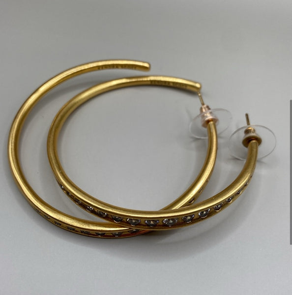 Kendra Scott Selena Hoop Earrings in Vintage Gold with Crystals