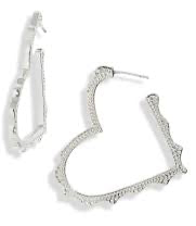 Kendra Scott Sophee Heart Silver Hoop Heart Earrings