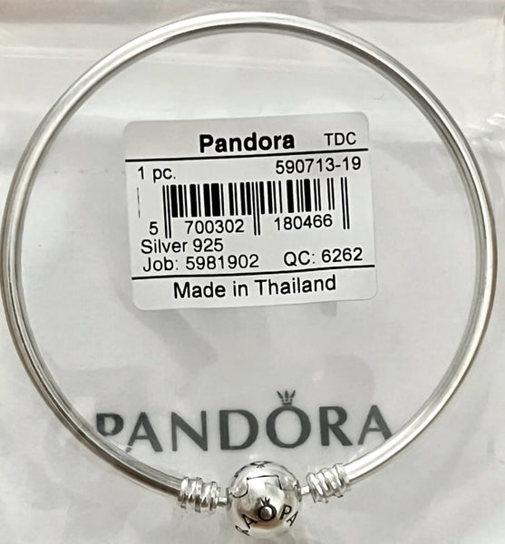 Pandora Smooth Silver Clasp Bracelet Size 7.5”