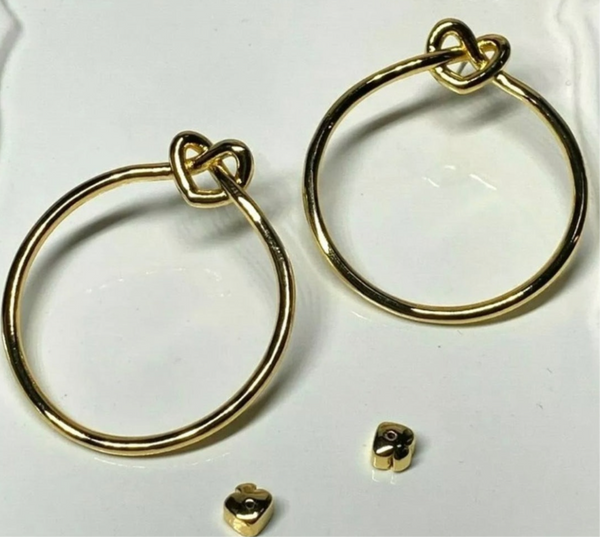 Kate spade Gold Love Me Knot Heart Hoop Earrings