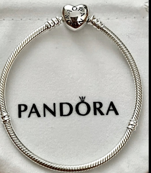 Pandora Moments Clasp Snake Chain Bracelet Size 7.5”