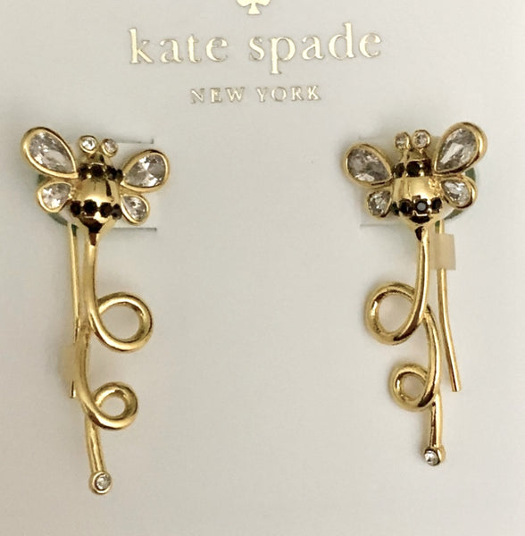 Kate Spade Picnic Perfect Bee Earrings in Gold And Silver