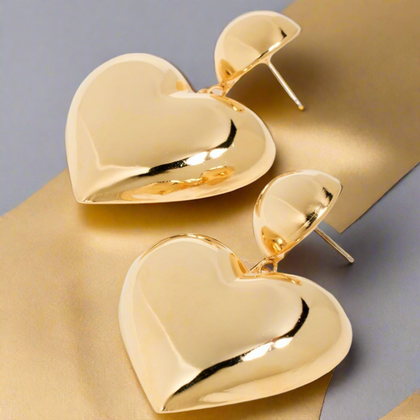 LELET NY Gigi Polished Gold Heart Drop Earrings