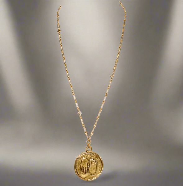 Tory Burch Roxanne Chain Necklace Medallion with Whimsical Embellishment Hangs
