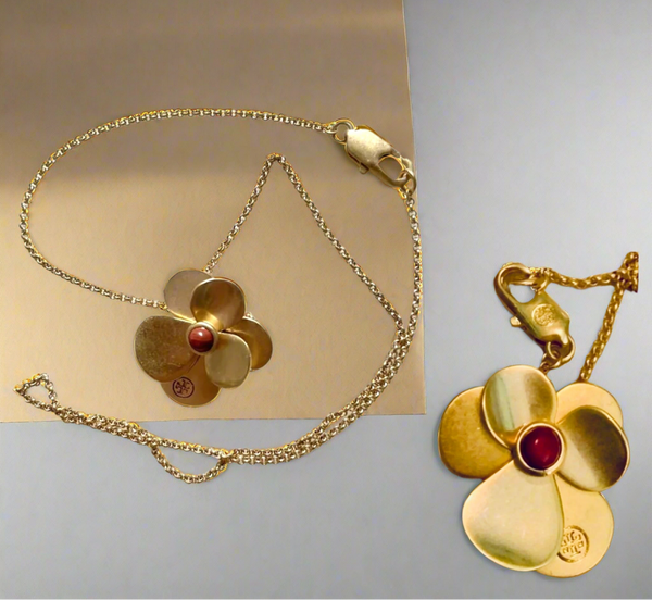 Tory Burch Flora Flower Gold Necklace