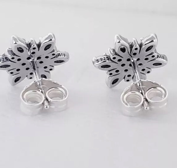 Pandora Crystalized Snowflake Stud Earrings