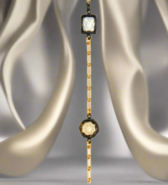 Tory Burch Roxanne Chain Necklace Black Resin & Glass