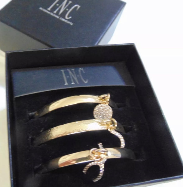 I.N.C. Gold Tone 3-Piece Wishbone Bangle Set