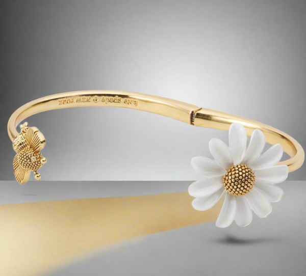 Kate Spade White Daisy Into The Bloom All Abuzz Bee Open Cuff