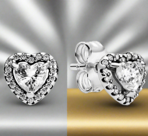 Pandora Elevated Heart Stud Earrings