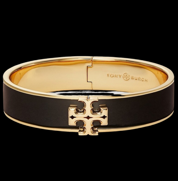 Tory Burch Gold And Black Enamel Kira Bracelet