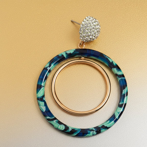 Lele Sadoughi Pave Double Hoop Earrings in Pistachio