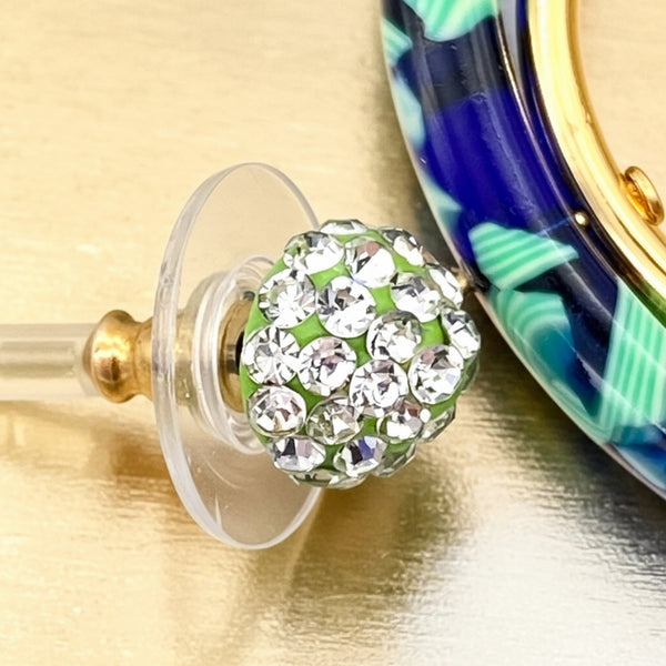 Lele Sadoughi Pave Double Hoop Earrings in Pistachio