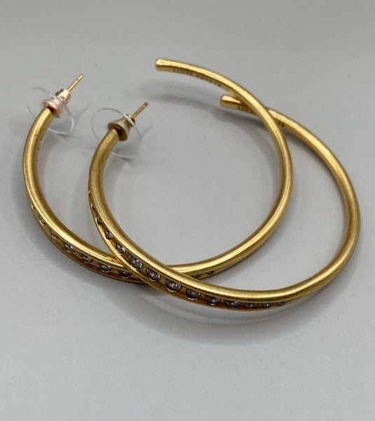 Kendra Scott Selena Hoop Earrings in Vintage Gold with Crystals