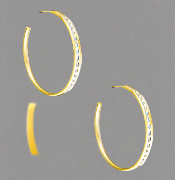 Kendra Scott Selena Hoop Earrings in Vintage Gold with Crystals