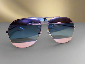 Dior Aviator Split Sunglasses 59MM  Blue-Pink Mirror Lenses