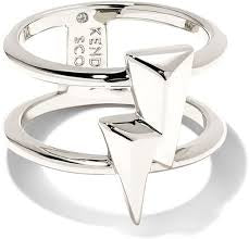 Kendra Scott Lightning Bolt Rhodium Plated Double