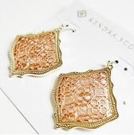 Kendra Scott Kirsten Drop Gold And Rose Gold Filigree Earrings