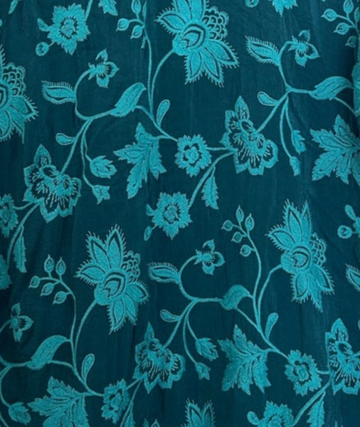 Johnny Was Butterflies Tunic Blouse in Lakeside Teal Size Small