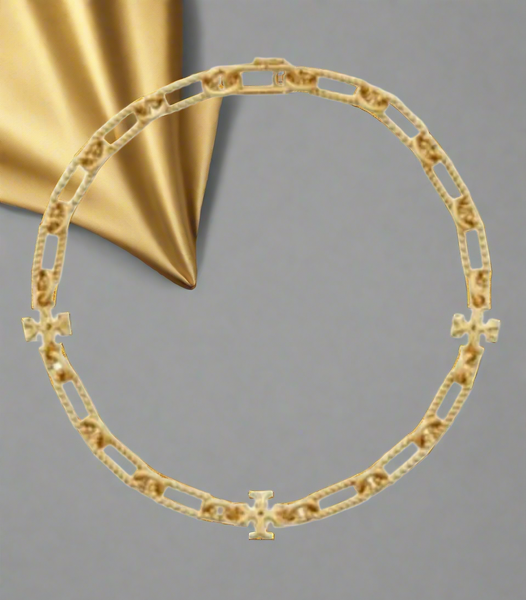 Tory Burch Gold Plated Roxanne Chain Link Short Necklace