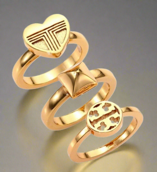 Tory Burch Stackable Gold Rings Band Ring Size 7