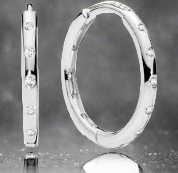 Pandora Droplets Simple Sparkling Hoop Earrings