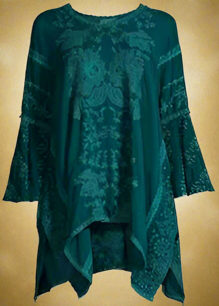 Johnny Was Temperty Lorelai Tunic In Lakeside In Green Size Large