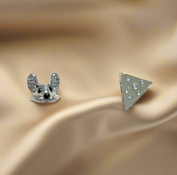 Kate Spade Year Of The Rat Mouse And Cheese Stud Earrings in Gold And Silver