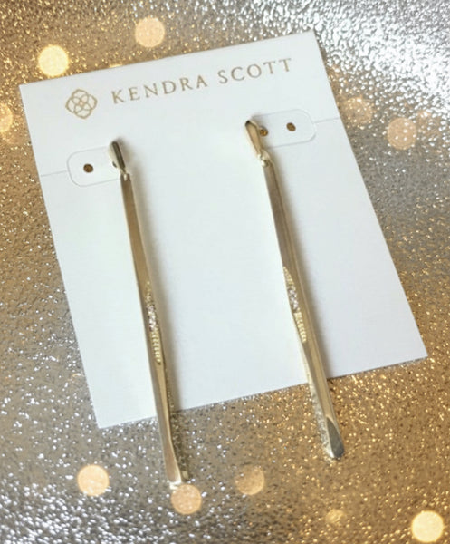 Kendra Scott Melissa Dangle Earrings in Shiny Gold with Sparkle Crystals