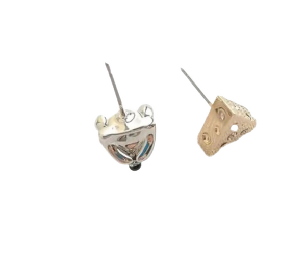 Kate Spade Year Of The Rat Mouse And Cheese Stud Earrings in Gold And Silver