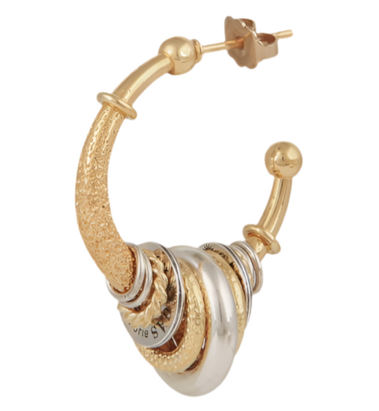 Gas Bijoux Maranzana Two Tone Gold And Silver Hoop Earrings