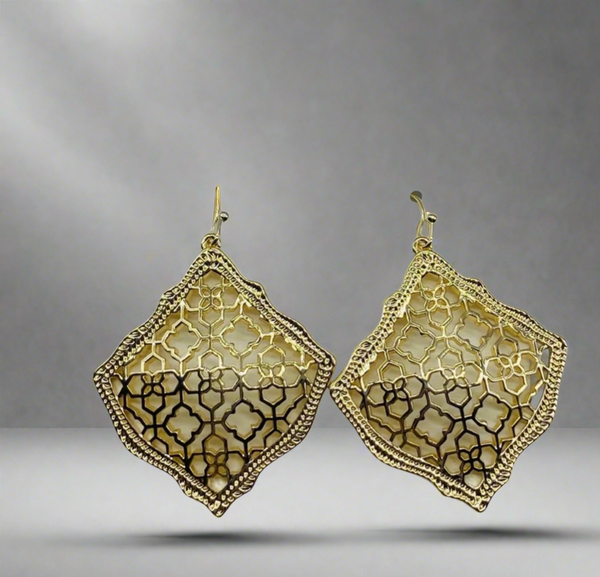 Kendra Scott Kirsten Drop Gold Filigree Earrings