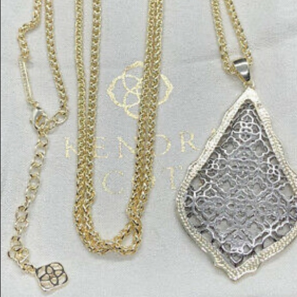 Kendra Scott Aiden Gold And Silver Filigree Long Necklace