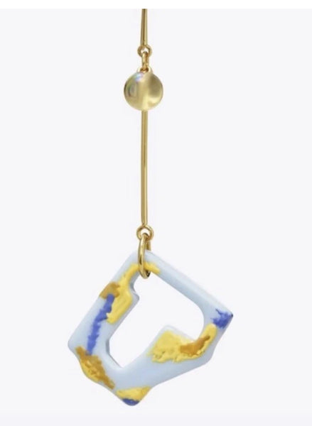 Tory Burch Abstract Earrings In Yellow & Multi Colors