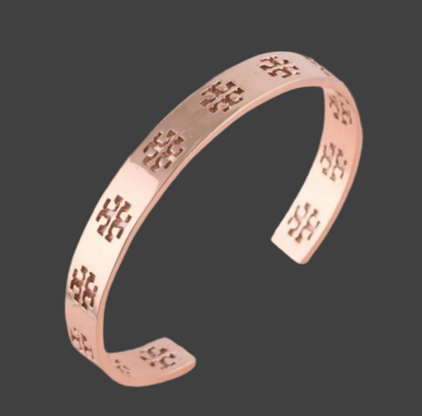 Tory Burch Rose Gold Pierced Cuff Bracelet