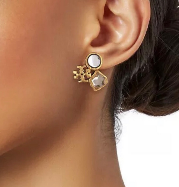 Tory Burch Roxanne Logo Cluster Stud Earrings